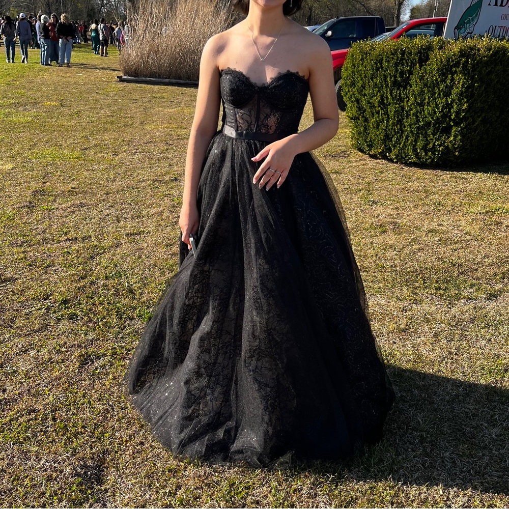 Beautiful Black Corset Top Prom Dress Size 4